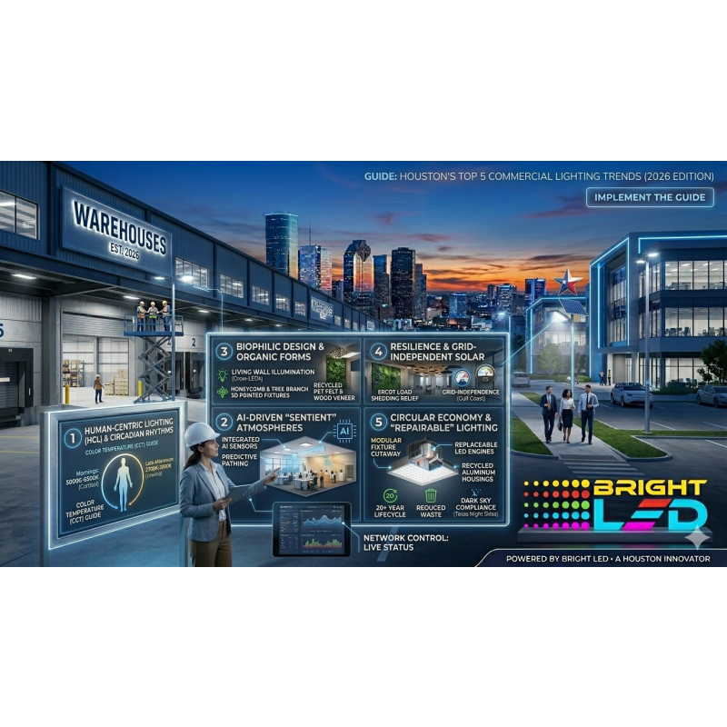 Top 5 LED Lighting Trends for Houston Commercial Spaces in 2026