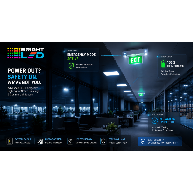 LED Emergency Battery Backup Systems for Commercial Lighting & Businesses