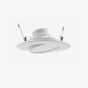 Commercial retail space utilizing adjustable 6-inch LED eyeball trim lights for targeted directional accent lighting.