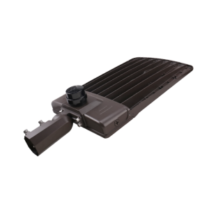 Heavy duty 300W commercial parking lot light built with a rugged outdoor housing for exterior perimeter security.