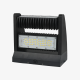 Bright LED TX directional commercial outdoor wall pack luminaire rotating for targeted security illumination.