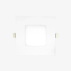 Front face of a 4-inch square slim recessed LED downlight with 9W power and 5CCT selectable white by Bright LED TX.