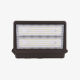 Bright LED TX 120W architectural cut-off exterior wall pack illuminating a commercial building perimeter downward.