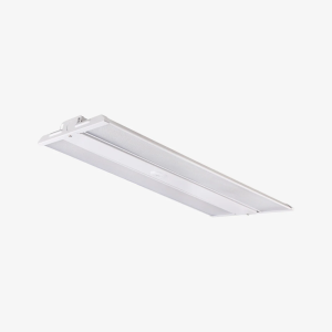 Commercial 165W linear LED highbay light fixture with selectable wattage settings for warehouses by Bright LED TX.