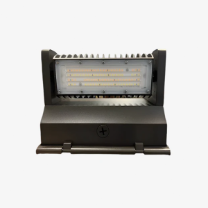 40W rotatable LED wall pack with 3CCT selection for commercial security, entryway, and exterior lighting.