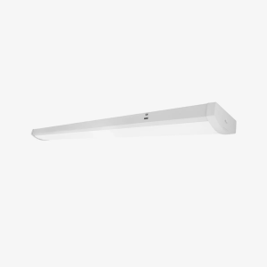 Surface mount 4-foot LED wrap around commercial light fixture featuring selectable wattage up to 50W and tunable CCT.