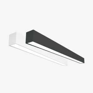 4ft 40W black linear architectural LED light fixture with selectable CCT for modern commercial office ceilings by Bright LED TX.