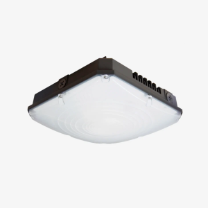 Brown wattage selectable commercial LED garage canopy V2 fixture by Bright LED TX for parking structures.