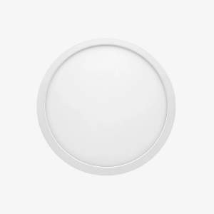 Dimmable 18W 9-inch round LED panel light with 5CCT selectable color temperatures for commercial ceiling applications.