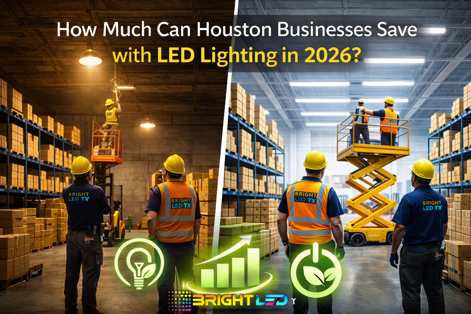 Houston warehouse upgrading to energy-efficient industrial LED lighting system in 2026